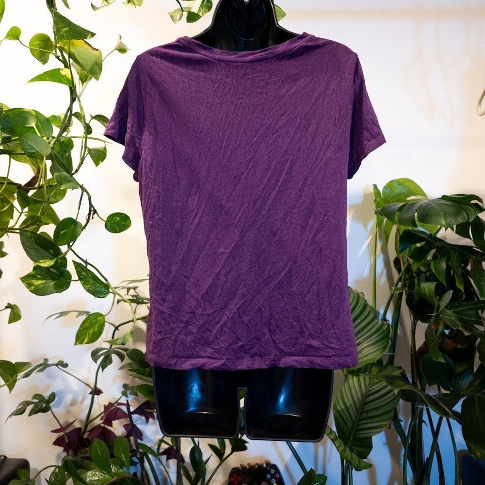 Studio Works Vivid Purple Scoop Neck T-Shirt, Petite L - Picture 4 of 9